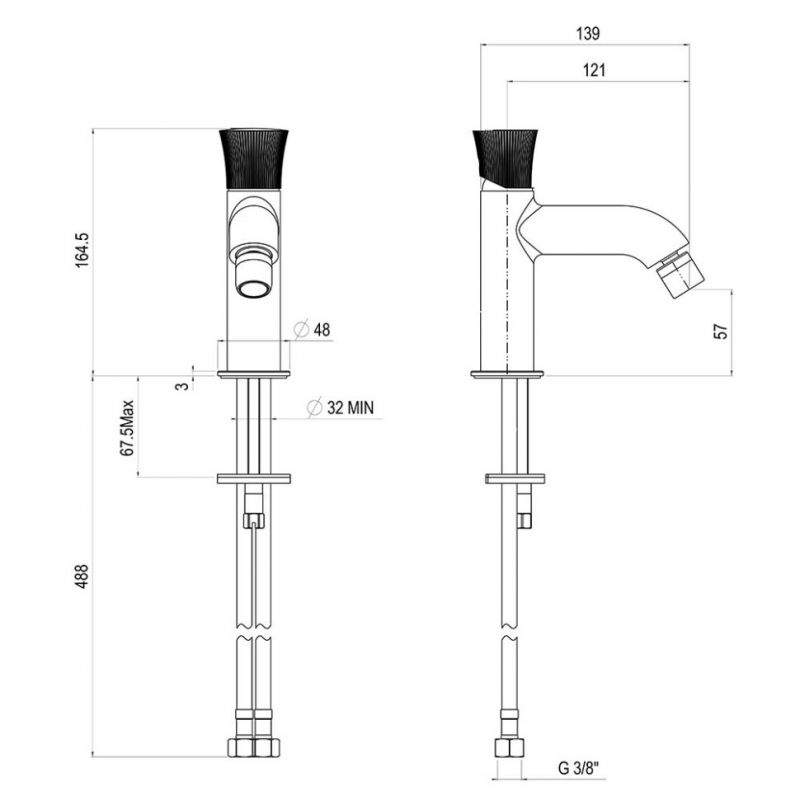 Смеситель для биде Paini Domus матовое золото 18PJ304PZ