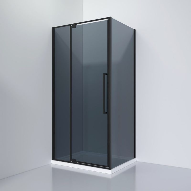 Душевой уголок Black & White S812 BG 812900G 90х90 см, профиль черный, стекло тонированное фото 1
