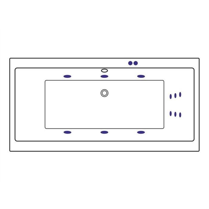 Акриловая ванна Excellent Pryzmat Slim WAEX.PRY18S.LINE.CR 180x80 с г/м, хром