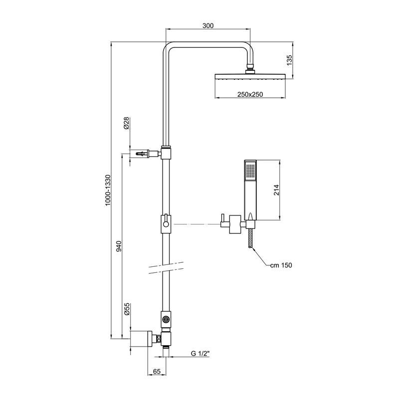 Душевой гарнитур Webert Shower Set AC0675015PVC, хром глянцевый фото 3