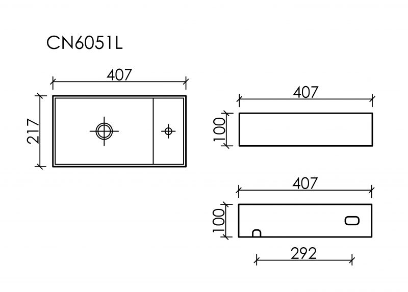 Рукомойник подвесной Ceramica Nova Element CN6051LMB чёрный матовый, 40,7 см