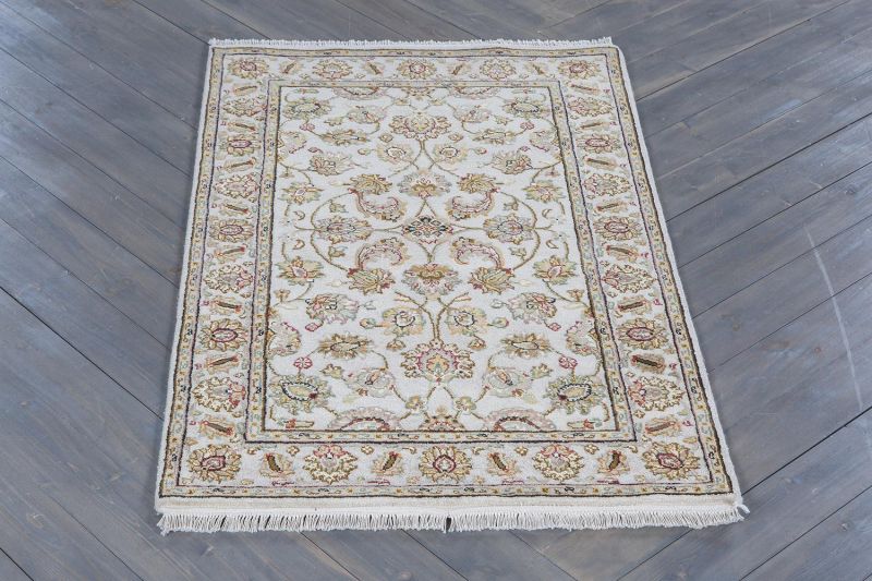 Индийский ковер из шерсти и шёлка Carpet «PLATINUM» AK1500-IVR-IVR 91 x 153 см