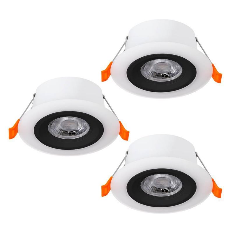 Комплект встраиваемых светильников Eglo CALONGE, 3X4,8W (LED), 3000K, 1860lm, ?100, пластик, черный, белый фото 1