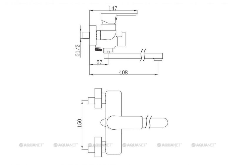 Смеситель для ванны с душем Aquanet Arctic AF520-21СW 00216778 фото 2