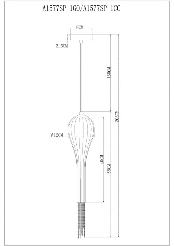 Подвесной светильник Arte Lamp WATERFALL A1577SP-1GO