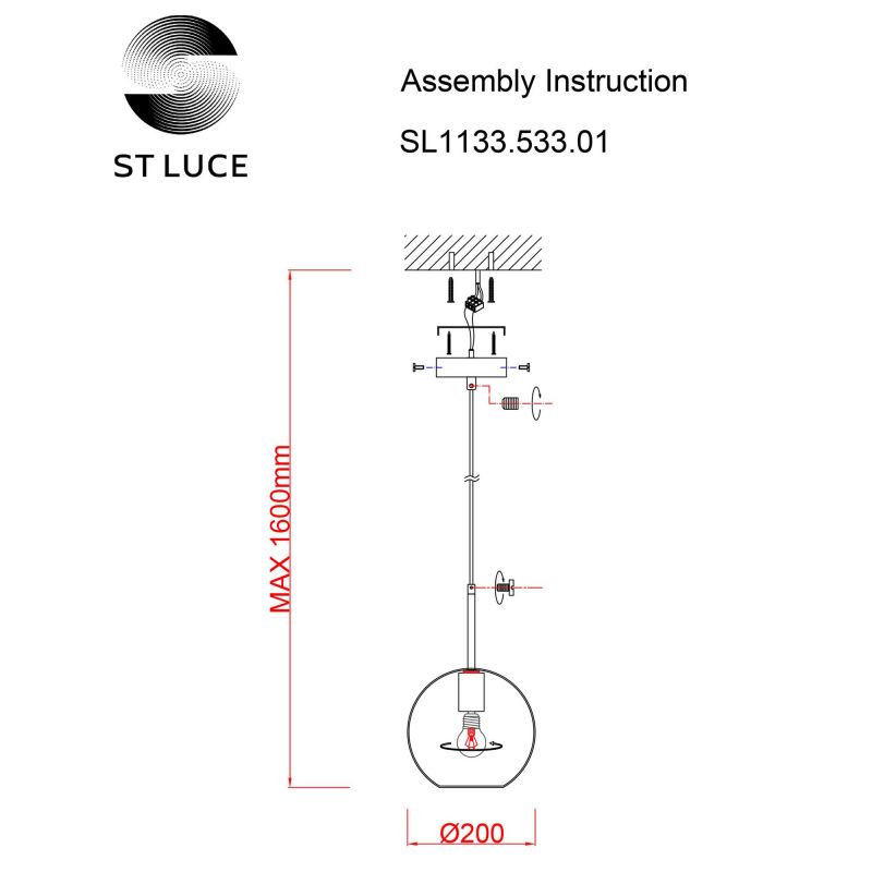 Подвесной светильник ST Luce BOPONE SL1133.533.01