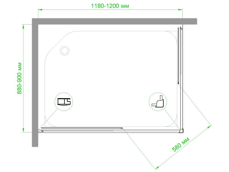 Душевой уголок Royal Bath HPD RB9120HPD-T-CH