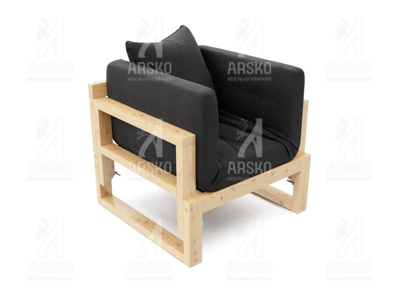 Кресло Амбер сосна черная рогожка BD-2153572