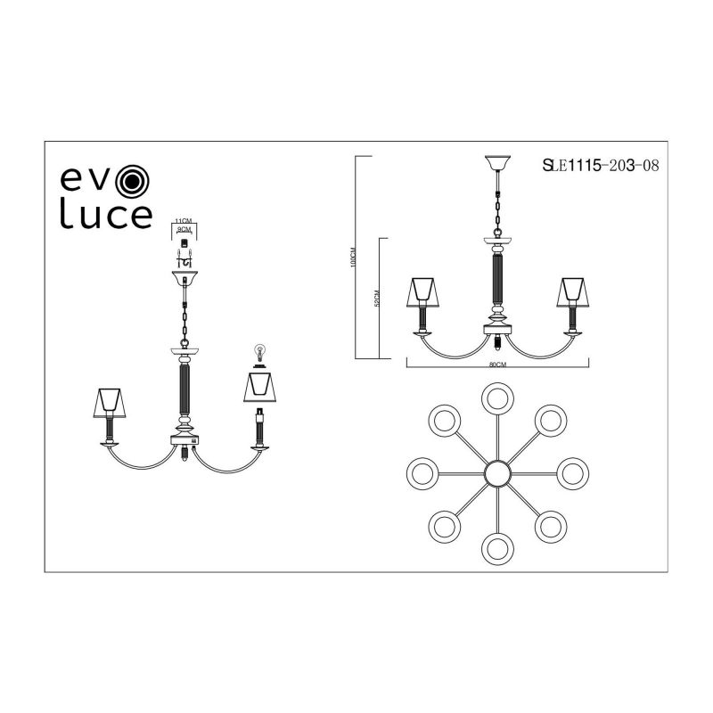 Люстра подвесная Evoluce VINCI SLE1115-203-08