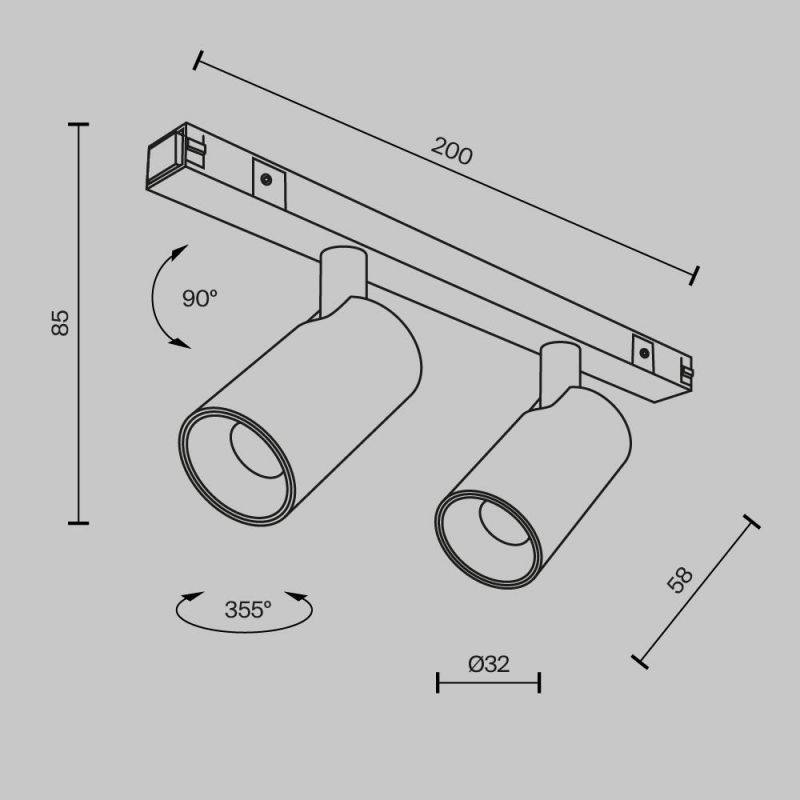 Трековый светильник Maytoni Focus Duo TR176-1-2X5WTW-M-B