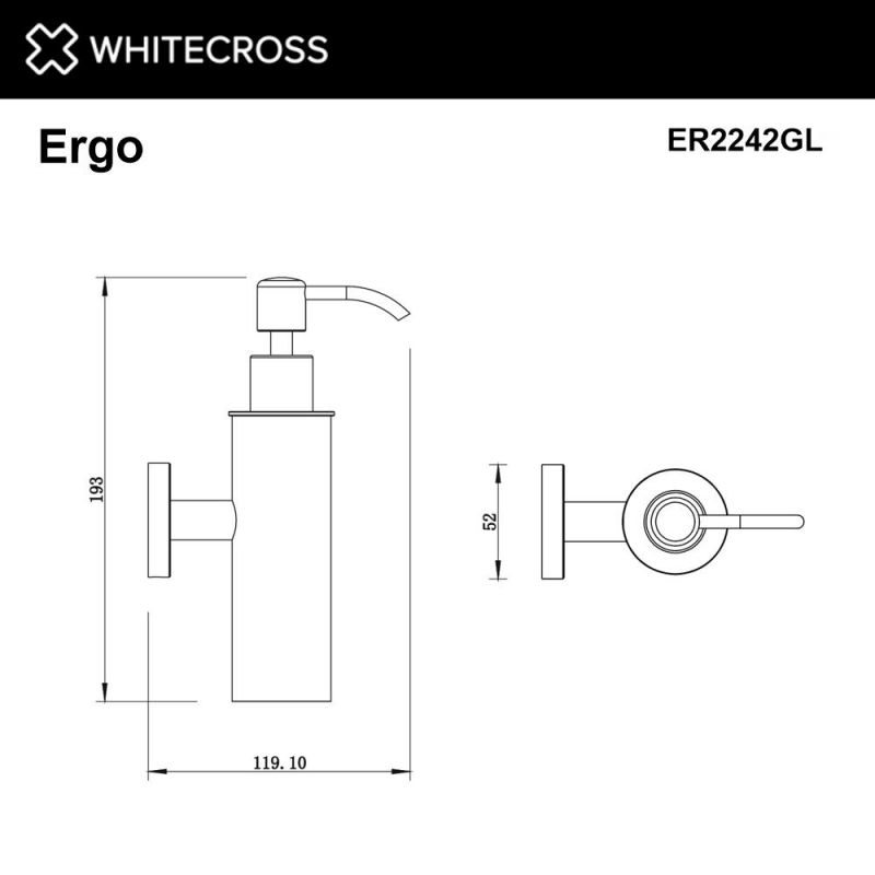 Дозатор для жидкого мыла подвесной WHITECROSS Ergo ER2242GL, золото