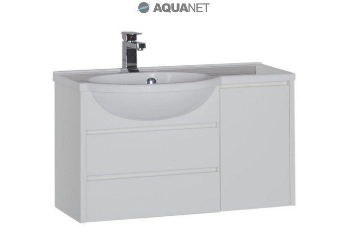 Тумба с раковиной aquanet лайн 90 r