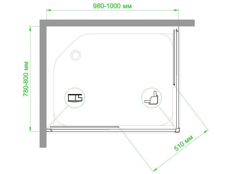 Душевой уголок Royal Bath HPD RB8100HPD-C-CH 100х80 фото 3