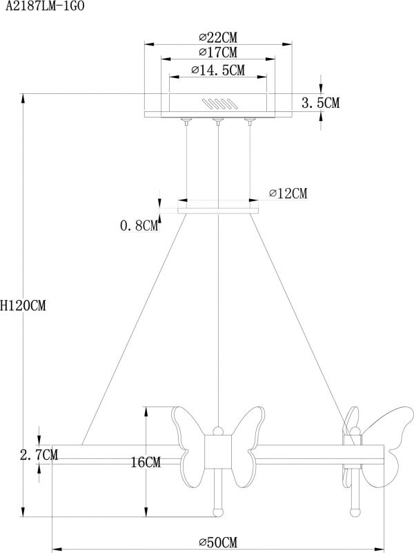 Подвесная люстра Arte Lamp DARCY A2187LM-1GO фото 6