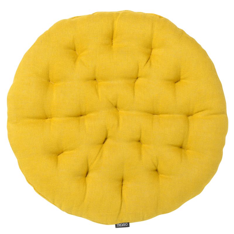 Подушка на стул круглая из стираного льна Essential Tkano BD-2330124