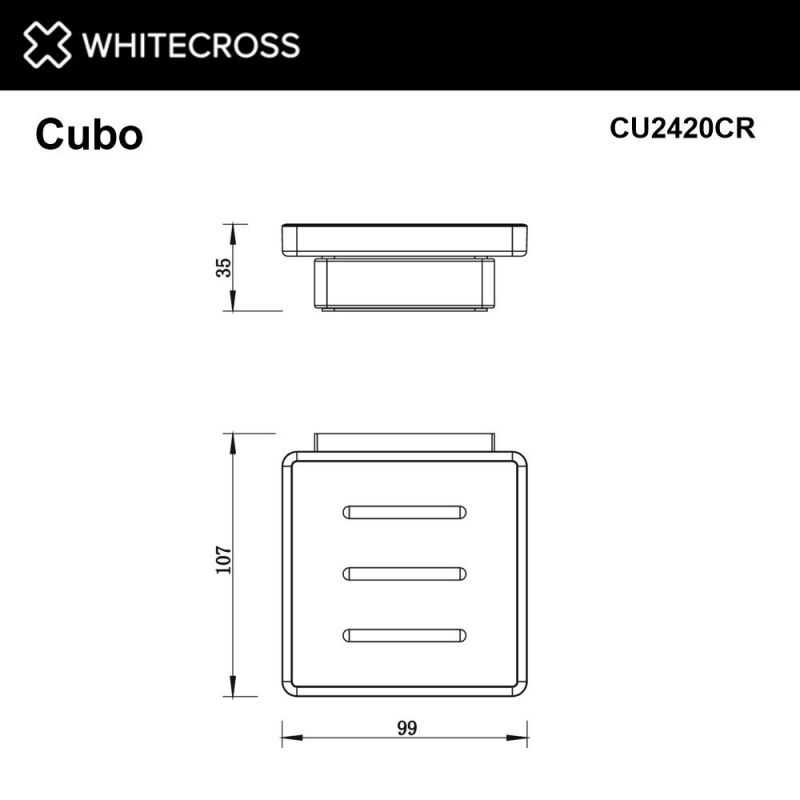 Мыльница подвесная WHITECROSS Cubo CU2420CR, хром фото 2