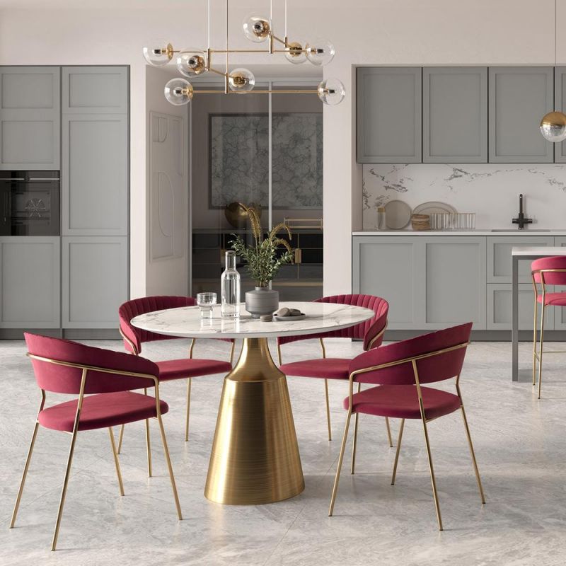 Комплект из 2-х стульев BRADEX Home Turin винный с золотыми ножками BD-3072983 фото 6