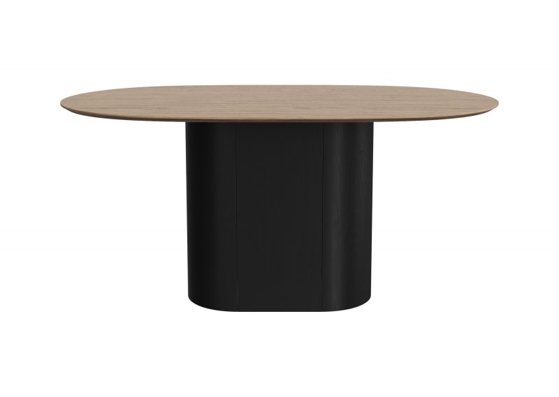 Стол обеденный Ellipsefurniture Type овальный 160*95 см (натуральный дуб, черный) TYY10210250601 фото 1