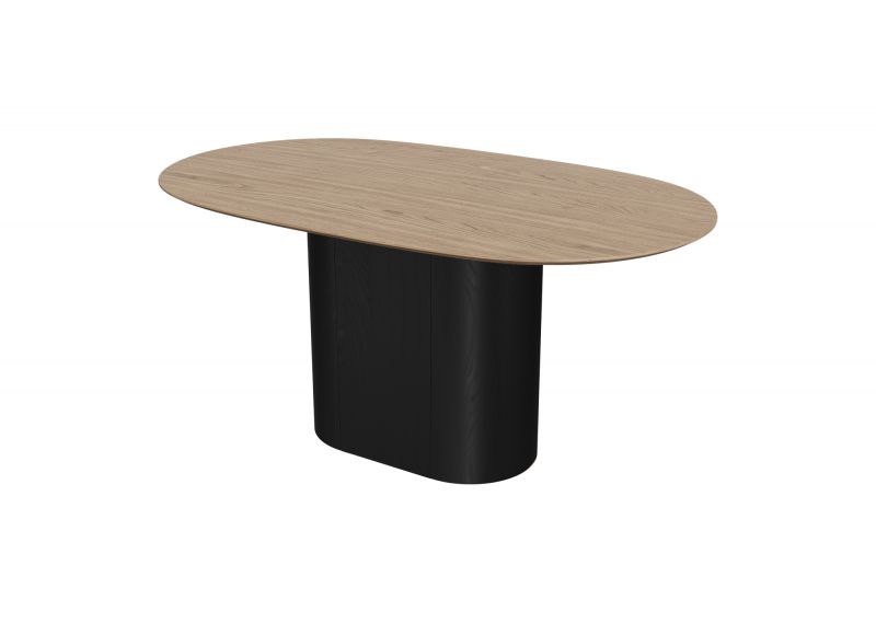 Стол обеденный Ellipsefurniture Type овальный 160*95 см (натуральный дуб, черный) TYY10210250601 фото 2