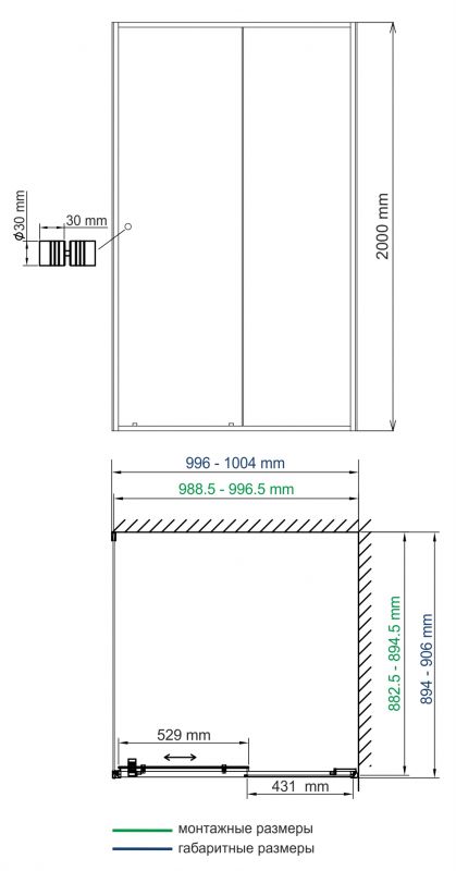 Душевой уголок WasserKRAFT Rhin 44S22 100x90 см