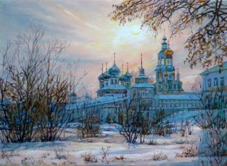 Картина "Морозное утро" Панов Эдуард Парфирьевич