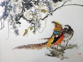 Картина "Глициния и золотые фазаны" Николай Мишуков