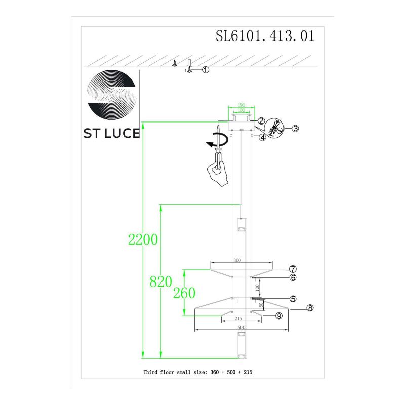 Люстра подвесная ST Luce Isola 15W LED 3000kК (теплый) SL6101.413.01 фото 6