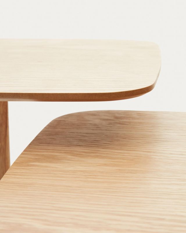 Набор La Forma (ex Julia Grup) Watse BD-2859805 из 2 квадратных столиков из шпона дуба и матового белого металла