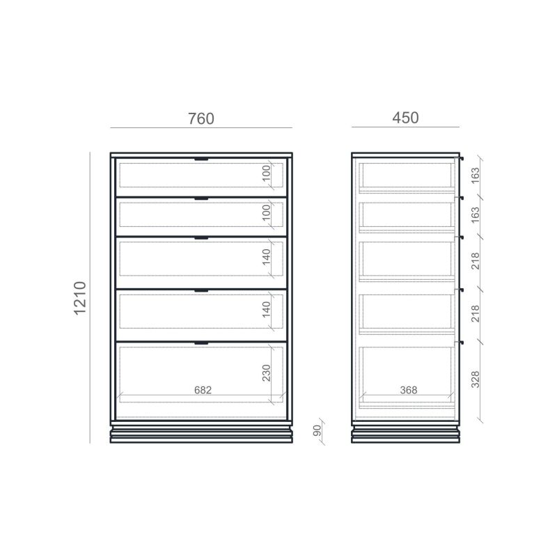 Высокий комод The IDEA INSPIRE TIMELESS BD-3041956