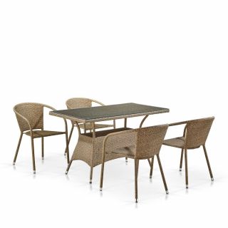 Комплект мебели Afina светло-коричневого цвета T198D/Y137B-W56 Light Brown (4+1)