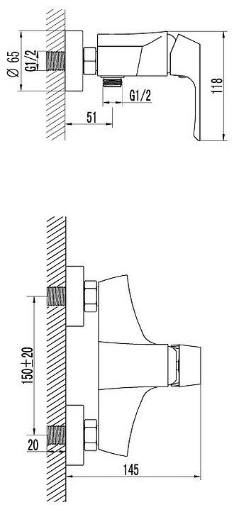 Смеситель для душа Lemark Unit LM4503C