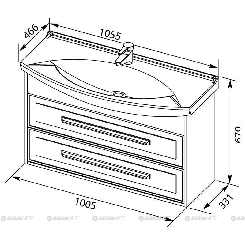 Тумба с раковиной Aquanet Остин 105 белый 00212638