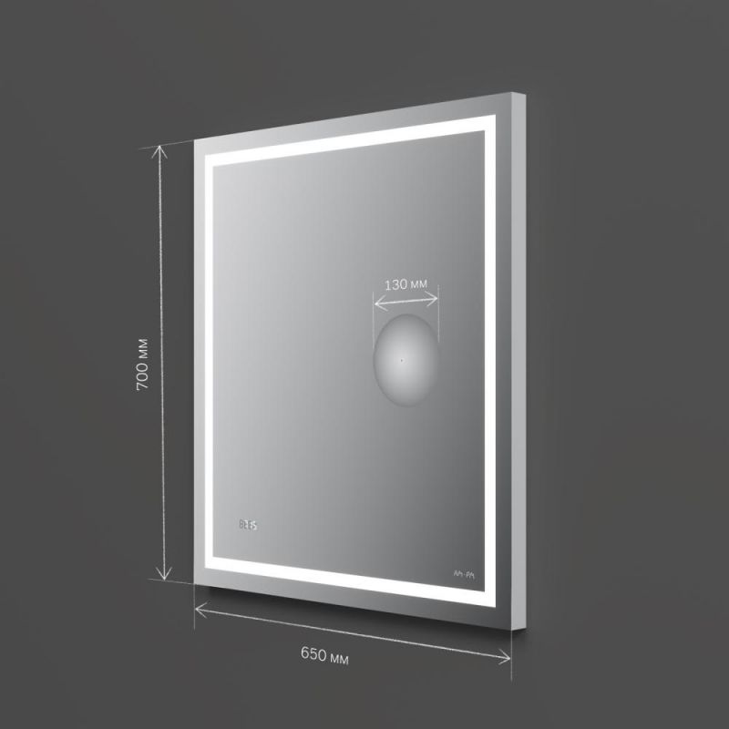 Зеркало с контурной Led-подсветкой, часами и косметическим зеркалом AM.PM GEM M91AMOX0653WG фото 8