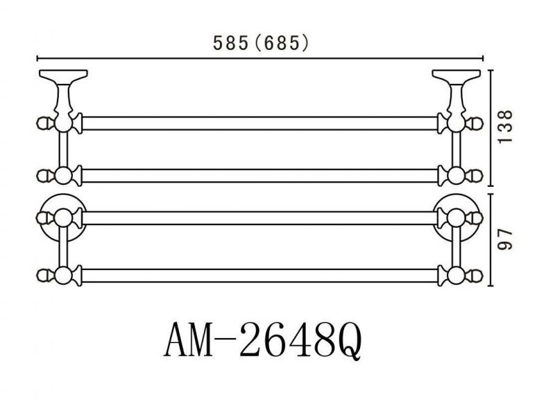 Двойной полотенцедержатель ART&MAX ANTIC AM-E-2648Q бронза