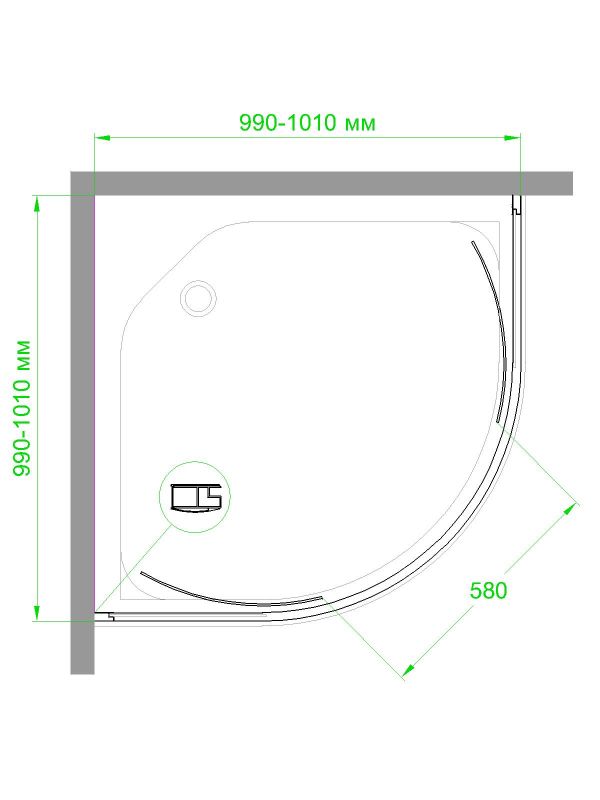 Душевой уголок Royal Bath  HKD RB100HKD-C