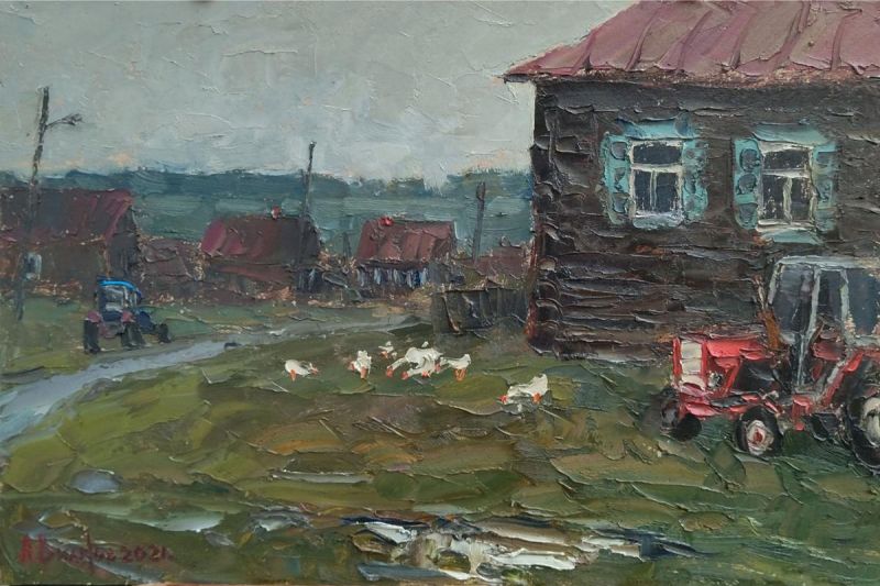 Картина "Дождливый день" Вилков Андрей