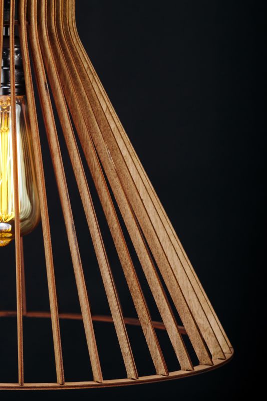 Подвесной деревянный светильник Woodshire Конус 2040b