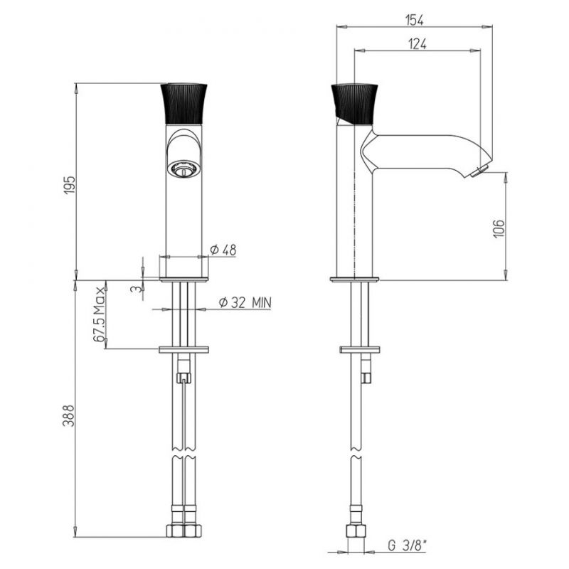 Смеситель для раковины Paini Domus матовое золото 18PJ205PZ