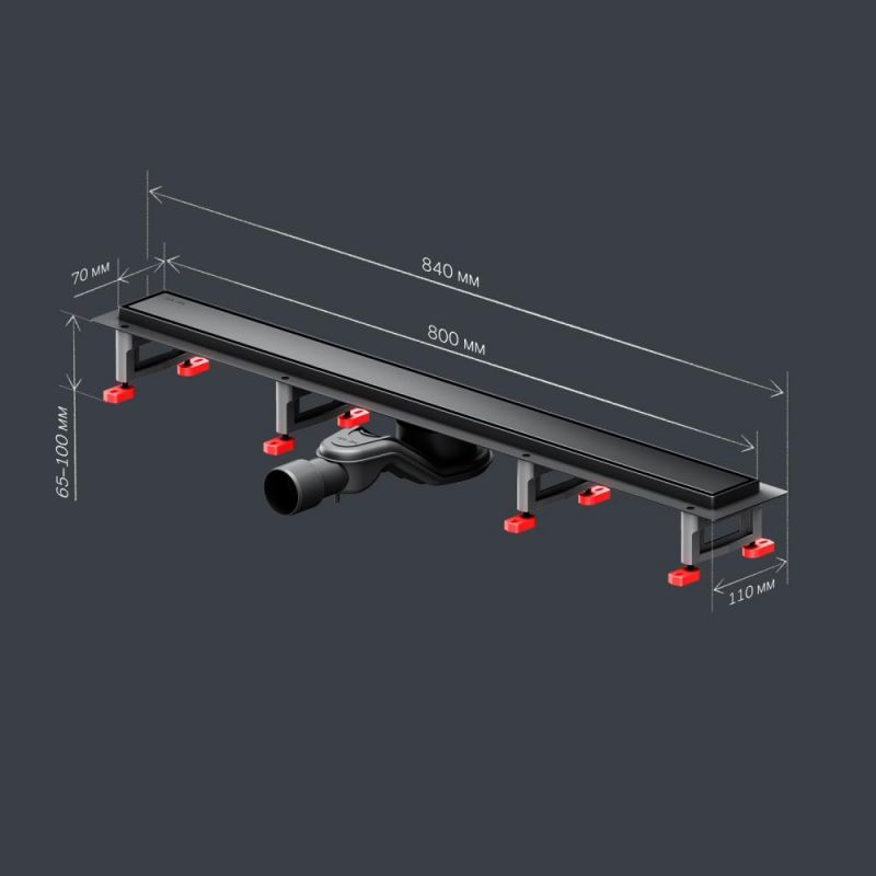 Душевой лоток AM.PM MasterFlow W01SC-U11-080-04BM черный