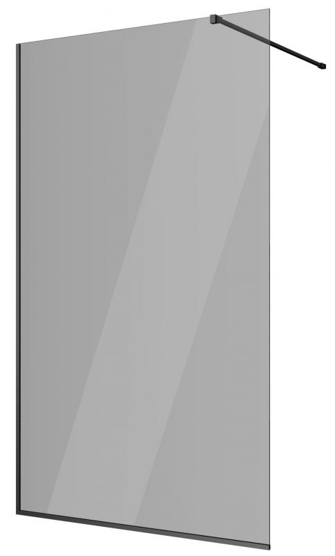 Душевая перегородка Berges SKY BLACK 064014, 100x200 см, профиль черный матовый, стекло тонированное фото 1
