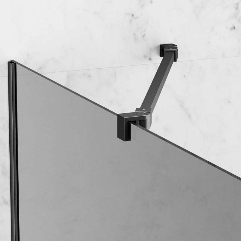 Душевая перегородка Berges SKY BLACK 064014, 100x200 см, профиль черный матовый, стекло тонированное фото 3