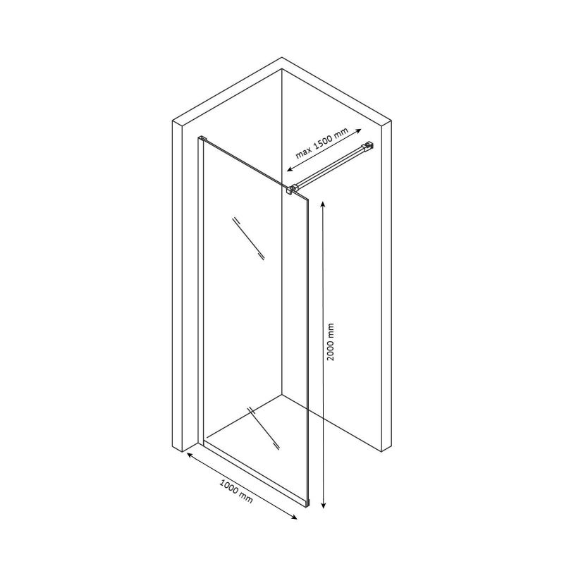 Душевая перегородка Berges SKY BLACK 064014, 100x200 см, профиль черный матовый, стекло тонированное фото 7