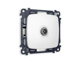 Комплект механизма TV розетки оконечной Ambrella Volt OMEGA Белый матовый 50-870 MHz 1dB (OP1330, VM202) MO133010