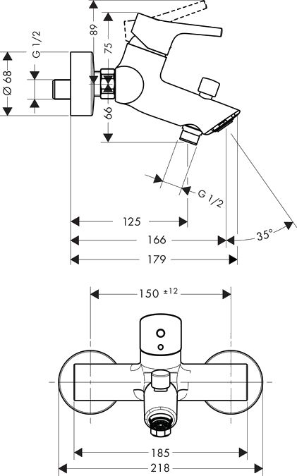 Смеситель Hansgrohe Talis S 72400000 для ванны с душем