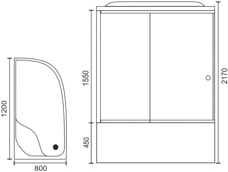 Душевая кабина Royal Bath RB8120BK2-M-CH-L 80x120 фото 4