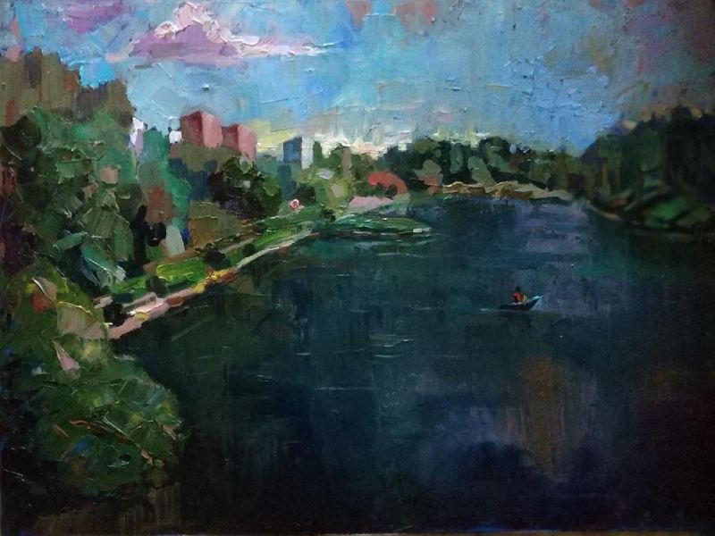 Картина "School lake in Zelenograd" Нина Силаева