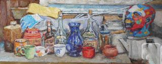 Картина "Пленэрный натюрморт с хламом" 60x120 Ягужинская Анна