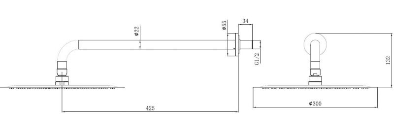 Верхний душ Allen Brau Priority 5.31A17-31 черный матовый