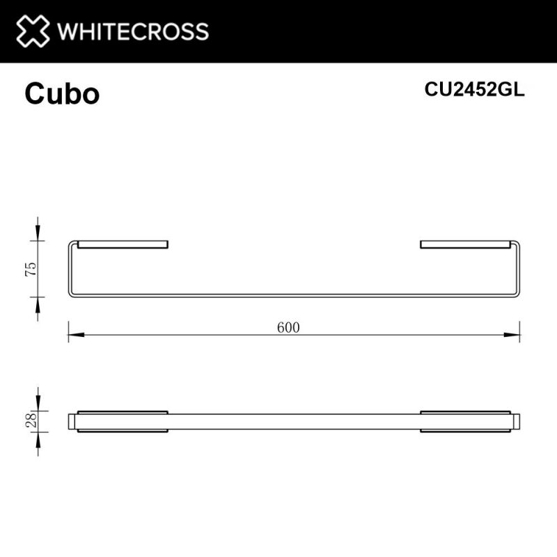 Полотенцедержатель WHITECROSS Cubo CU2452GL, золото, 60 см