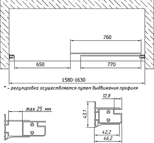 Душевая шторка на ванную раздвижная Vegas Glass ZV 160x05 01, стекло прозрачное, бронза